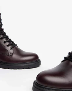 Anfibi Donna Pelle Bordo