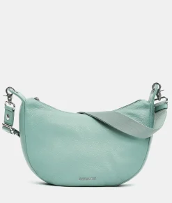 Borsa in Pelle Verde Acqua con Tracolla