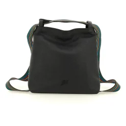 Borsa Zaino Trasformabile in Pelle Nera