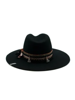 Cappello Fedora Unisex Nero con Nastro