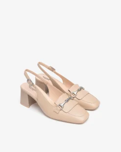 Chanel con Tacco in Pelle Lino