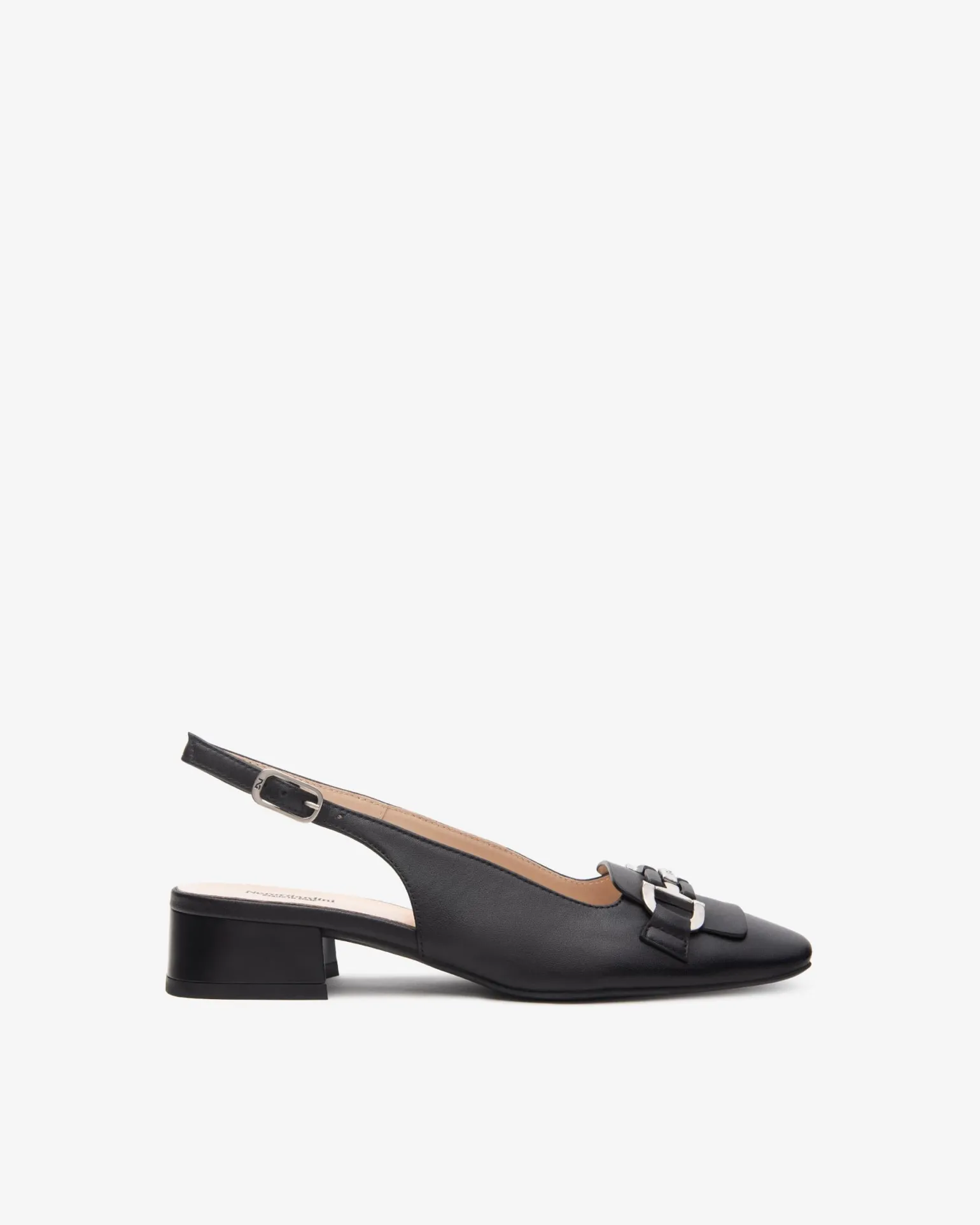 Chanel Tacco Basso in Pelle Nera con Fibbia
