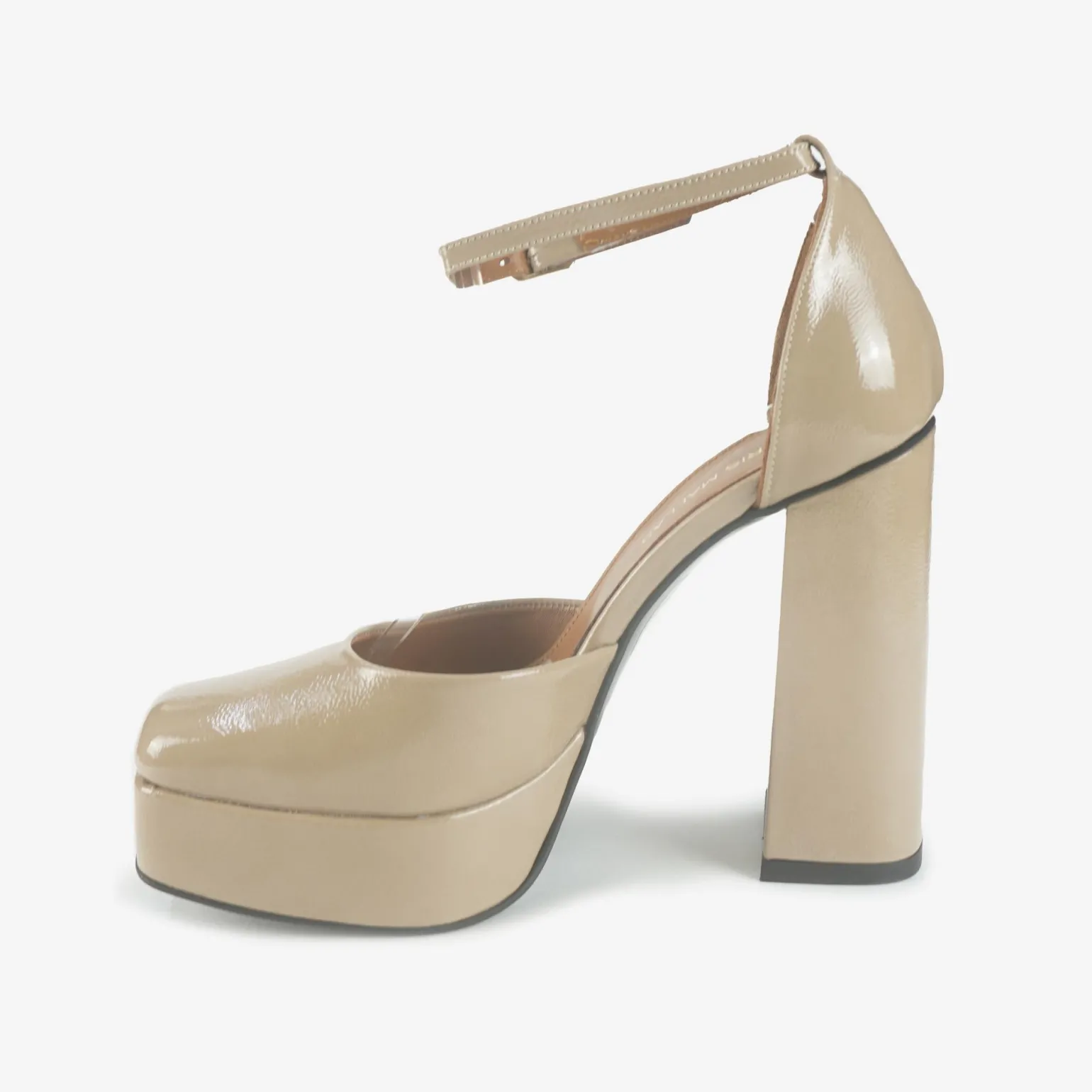 Decolletè Mary Jane Vernice Beige