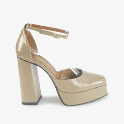 Decolletè Mary Jane Vernice Beige