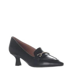 Decollete Pelle Nera Tacco Rocchetto