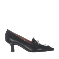 Decollete Pelle Nera Tacco Rocchetto