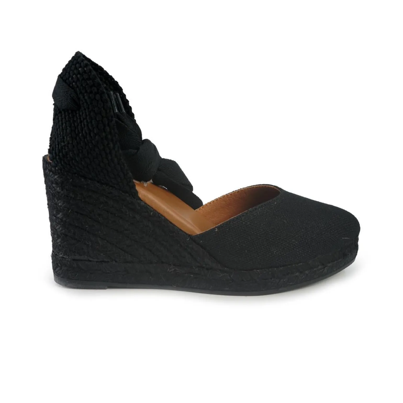Espadrillas Alte con Lacci Nero