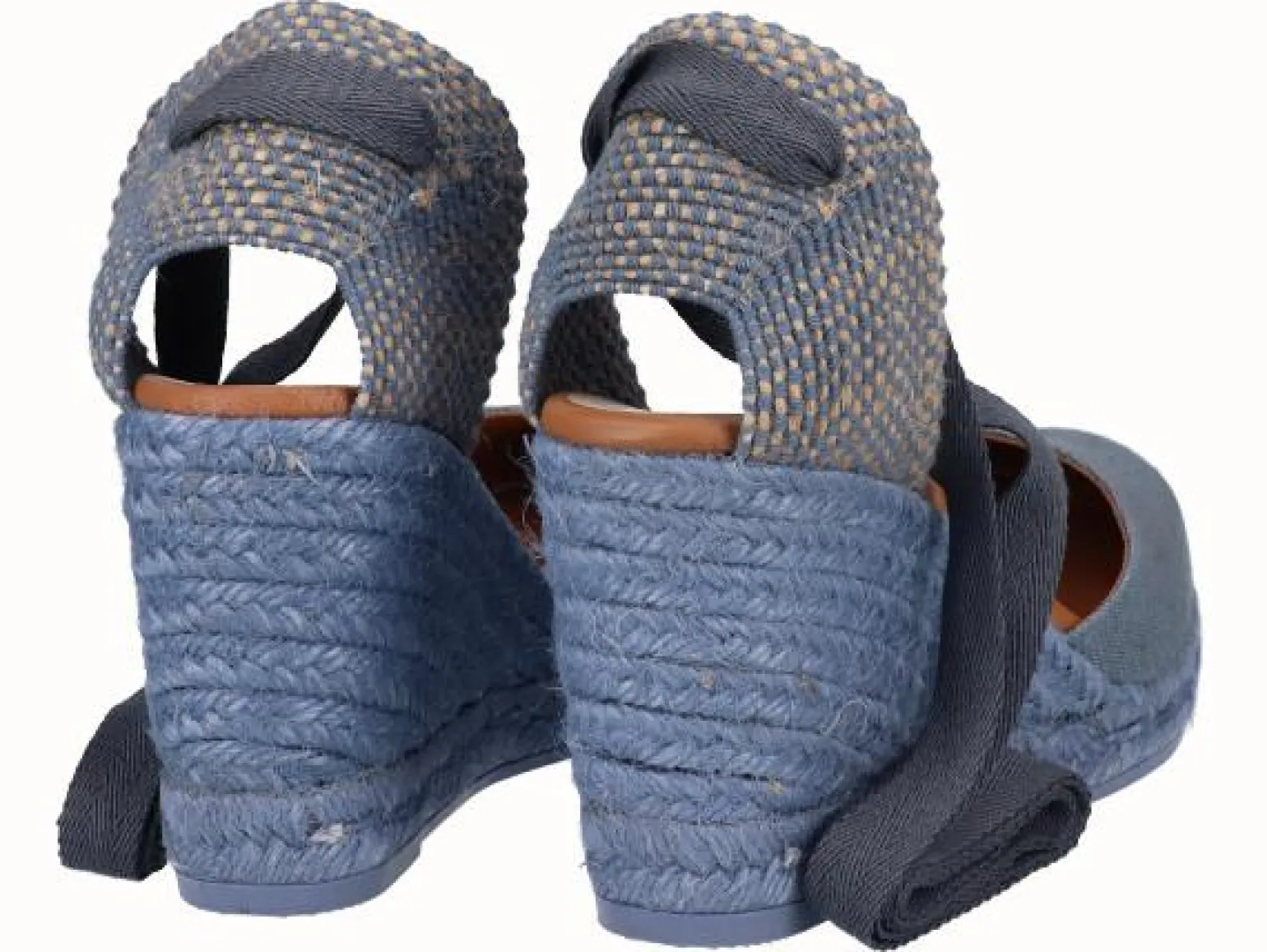 Espadrillas Alte con Lacci Jeans