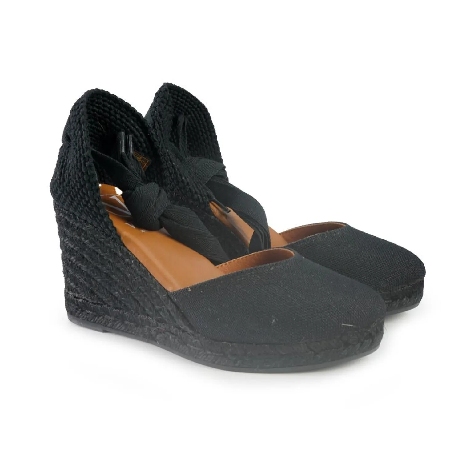 Espadrillas Alte con Lacci Nero