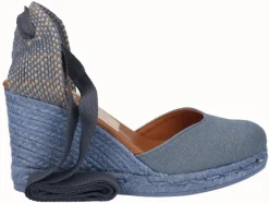 Espadrillas Alte con Lacci Jeans