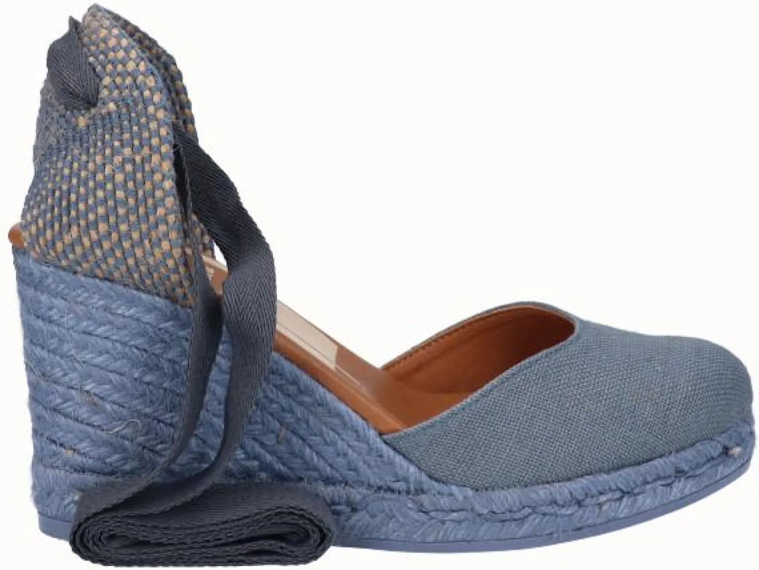 Espadrillas Alte con Lacci Jeans