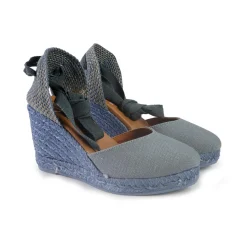 Espadrillas Alte con Lacci Jeans
