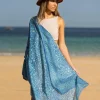 Foulard in Cotone Stampato Fantasia Azzurro