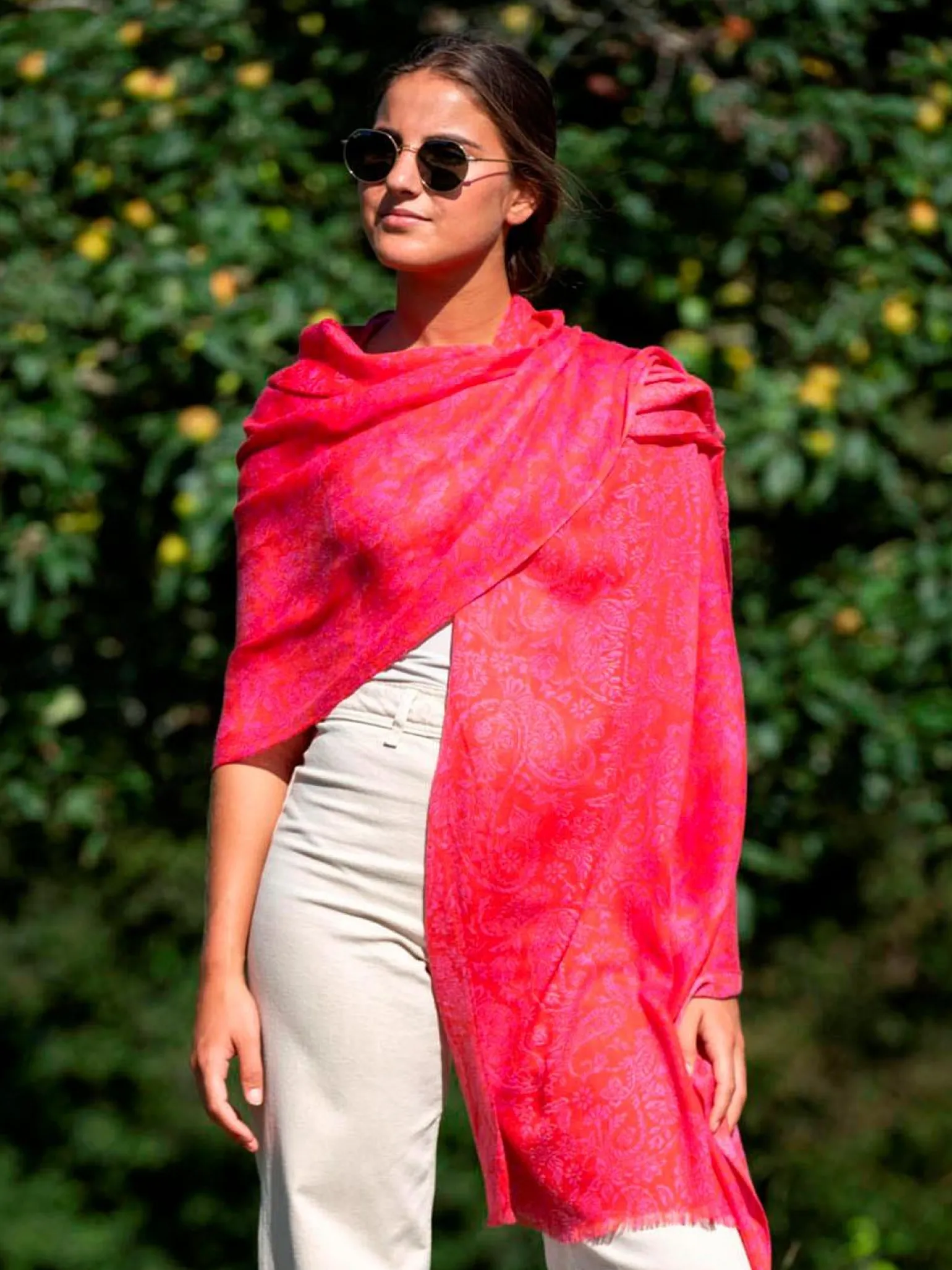 Foulard in Lana Misto Seta Rosso
