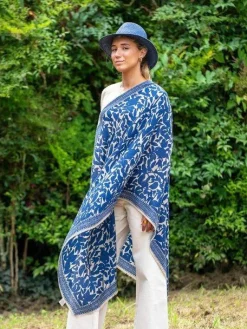 Foulard in Lana Misto Seta Blu