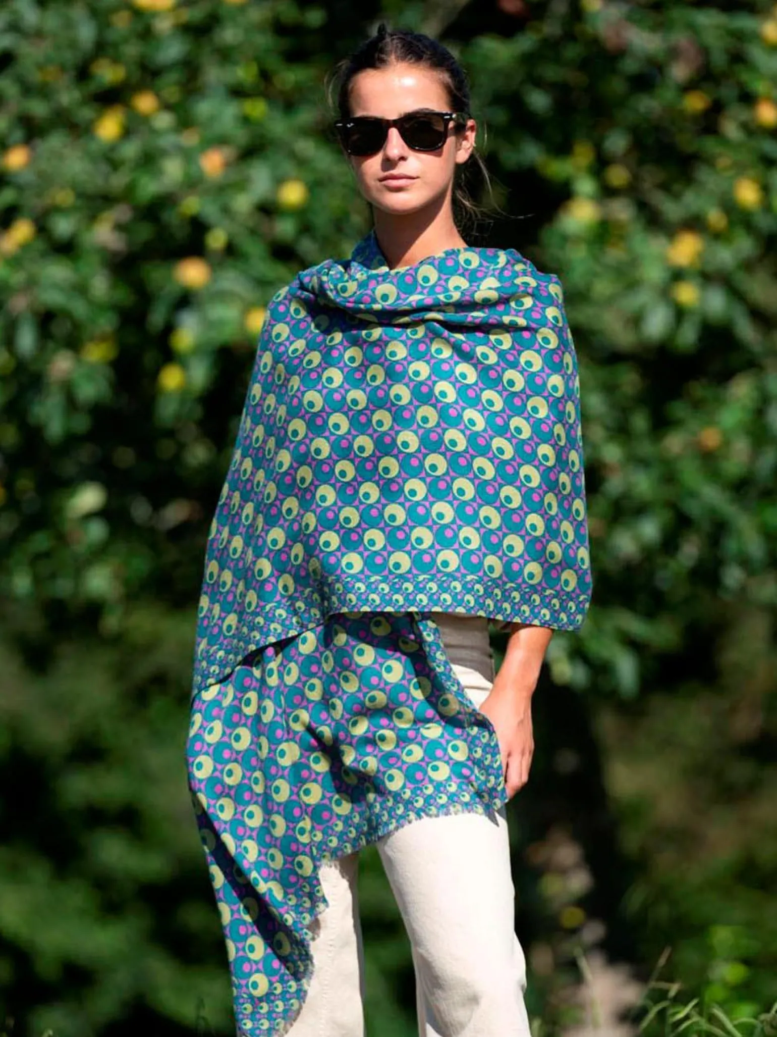 Foulard in Lana Misto Seta Verde