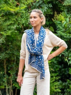Foulard in Lana Misto Seta Blu