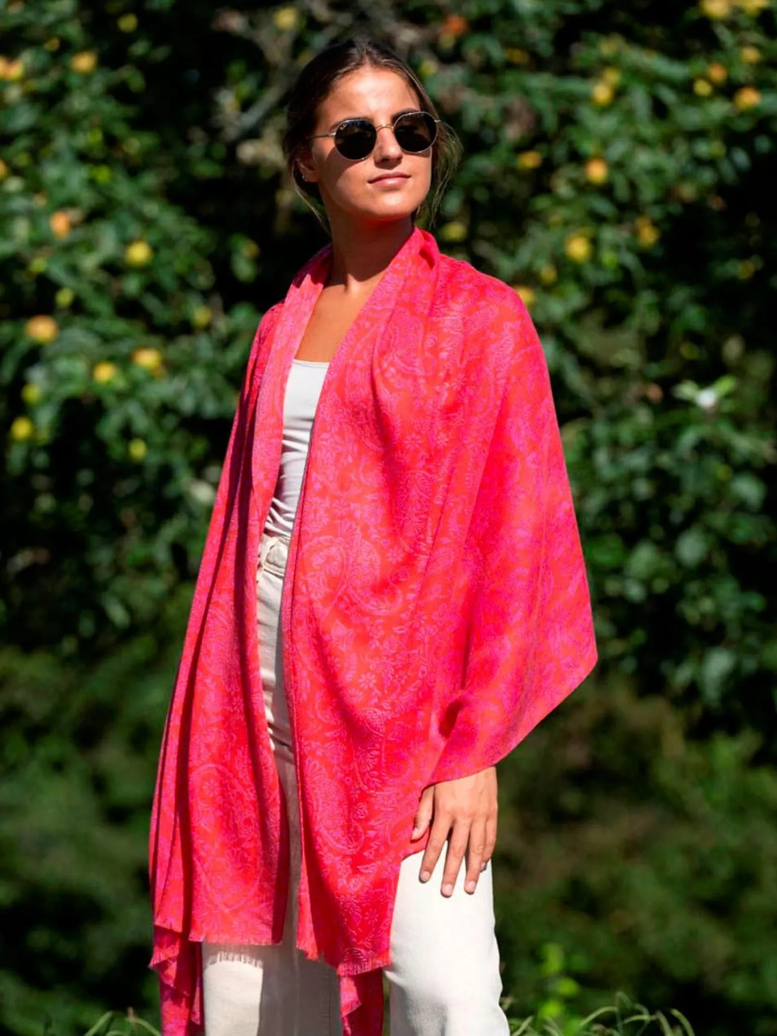 Foulard in Lana Misto Seta Rosso