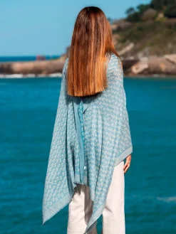 Foulard in Lana Misto Seta Azzurro