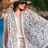 Foulard Pareo in Cotone Stampato Fantasia Rosso