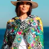 Foulard Pareo in Cotone Stampato Fantasia Verde