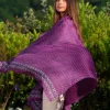 Foulard Pareo in Seta Stampa Viola