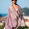 Foulard Pareo in Seta Stampa Melanzana