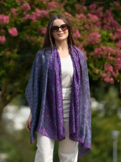 Foulard Pareo in Seta Stampa Melanzana