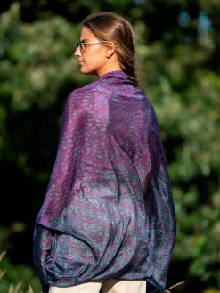 Foulard Pareo in Seta Stampa Melanzana