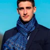 Foulard Uomo in Seta Stampa Blu