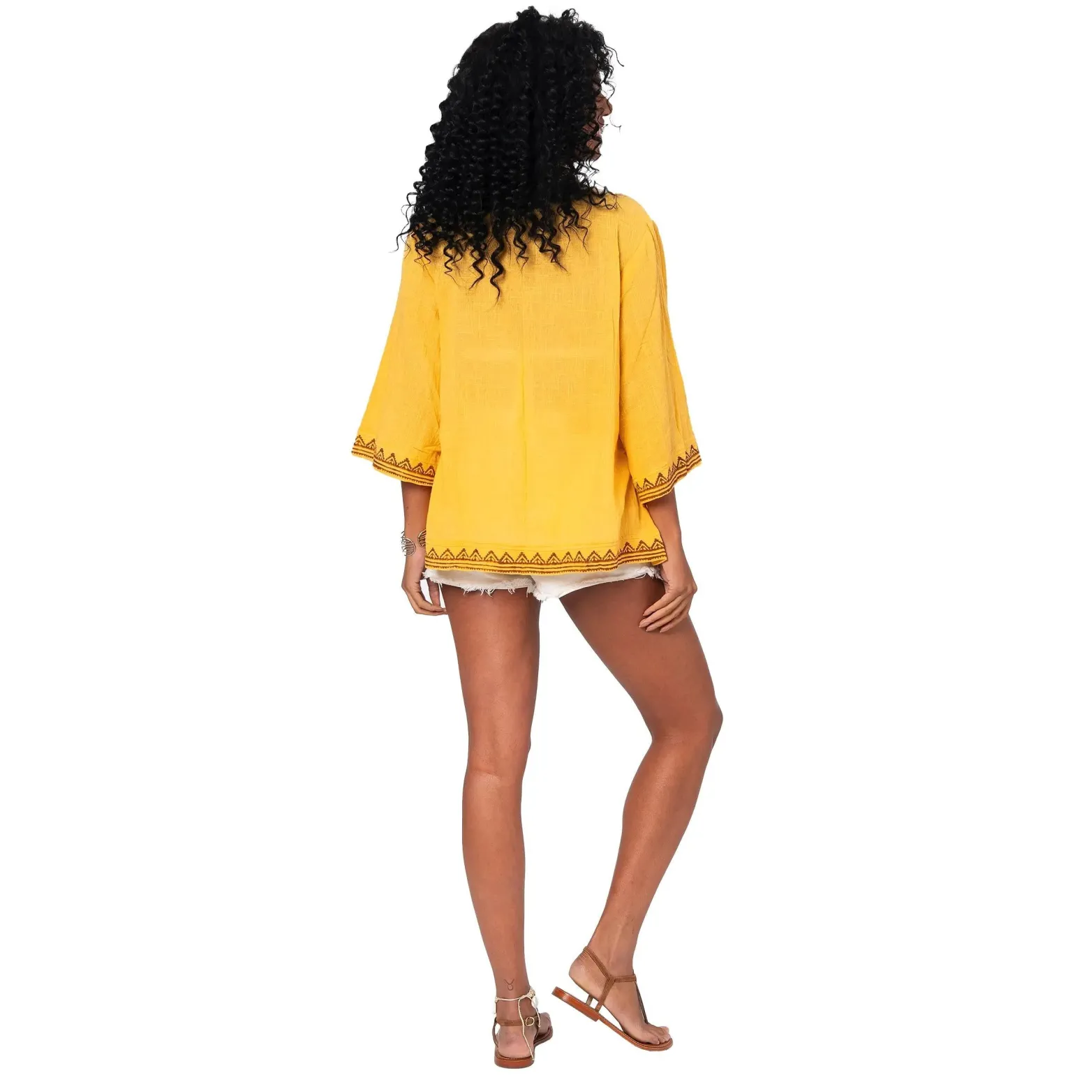Kimono Estivo Corto Giallo