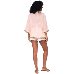 Kimono Estivo Corto Rosa
