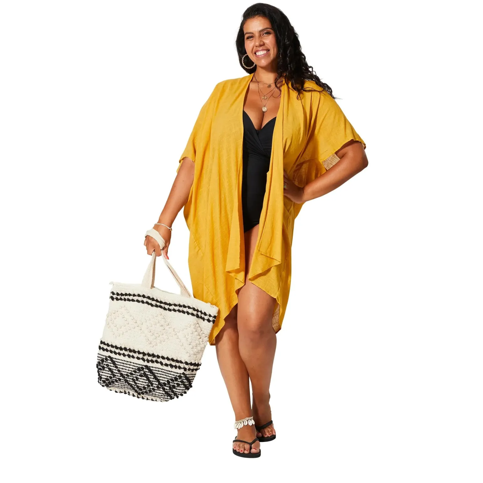 Kimono Estivo Lungo Giallo