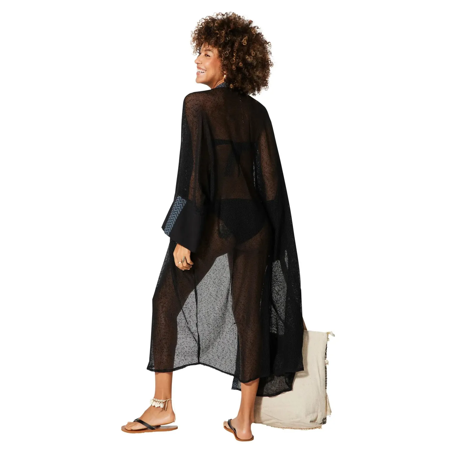 Kimono Estivo Lungo Nero