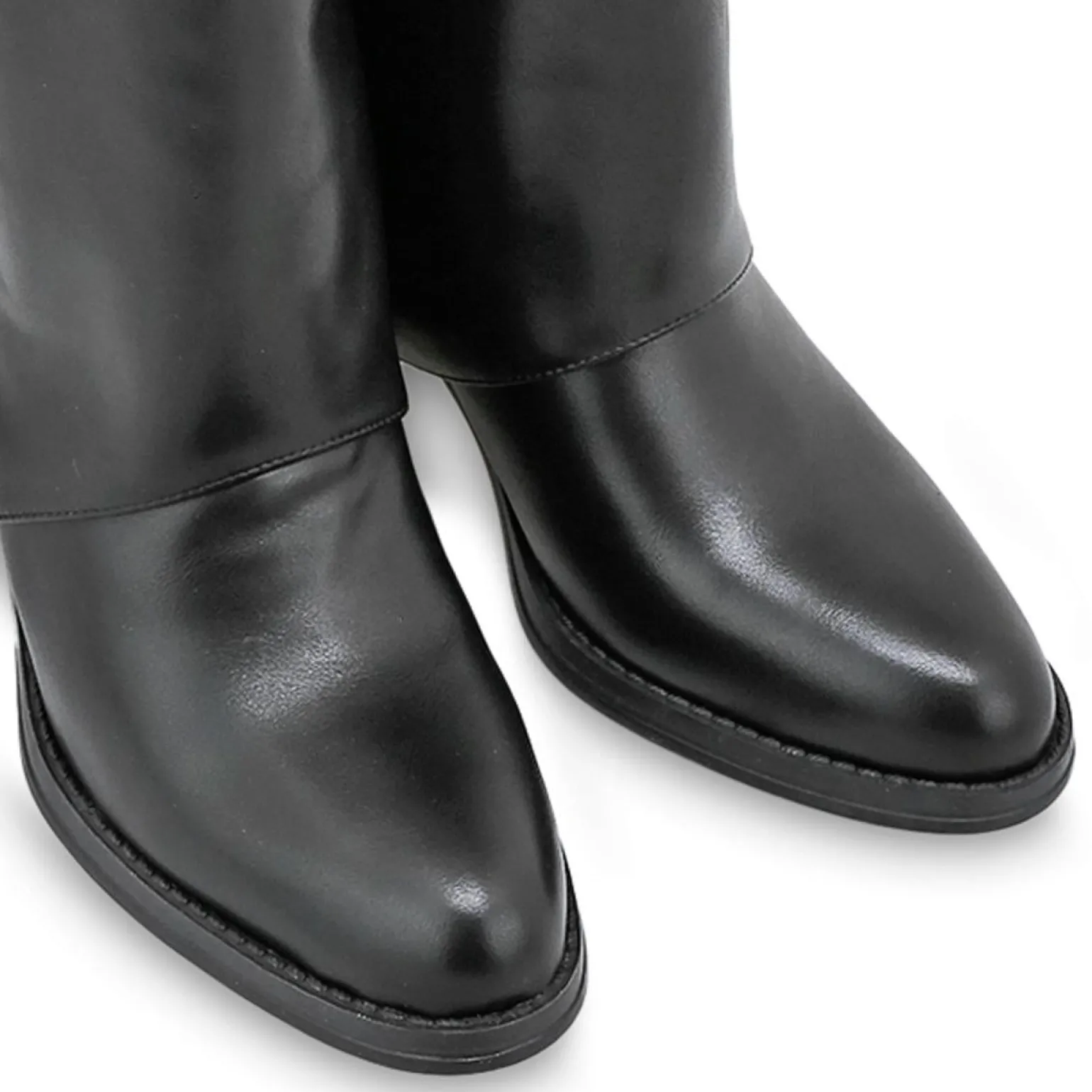 Mezzo Stivale Donna Tex con Risvolto in Ecopelle Nero