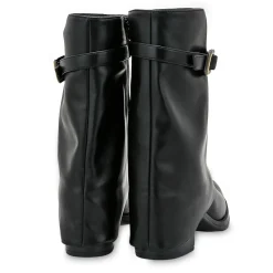 Mezzo Stivale Donna Tex con Risvolto in Ecopelle Nero
