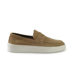 Mocassini Barca Uomo in Camoscio Beige