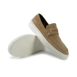 Mocassini Barca Uomo in Camoscio Beige