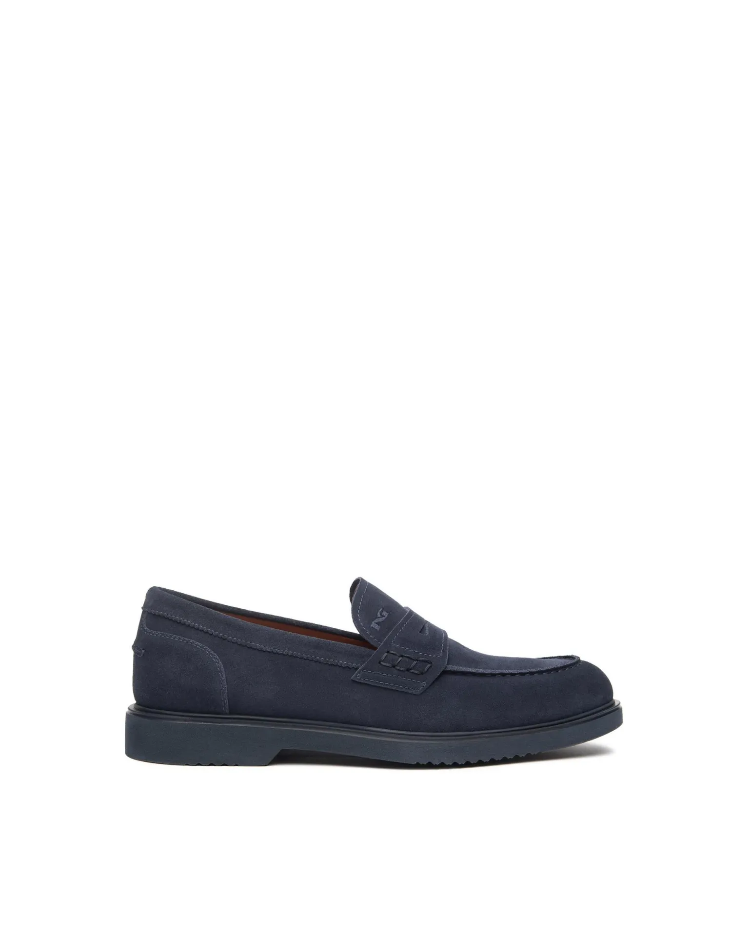 Mocassini College Uomo in Camoscio Blu