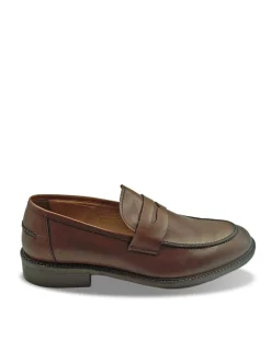 Mocassini College Uomo in Pelle Cuoio