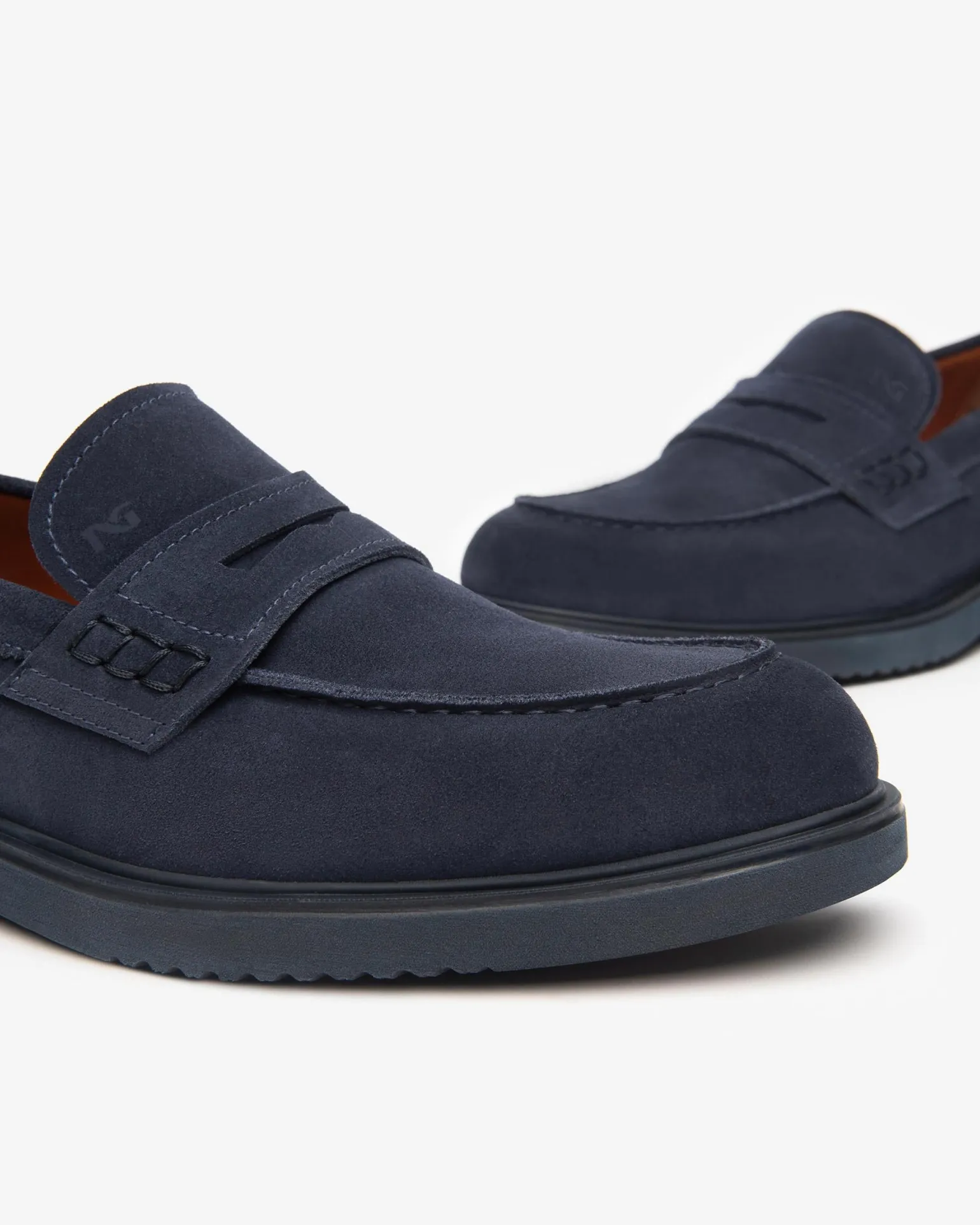 Mocassini College Uomo in Camoscio Blu