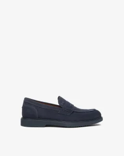 Mocassini College Uomo in Camoscio Blu