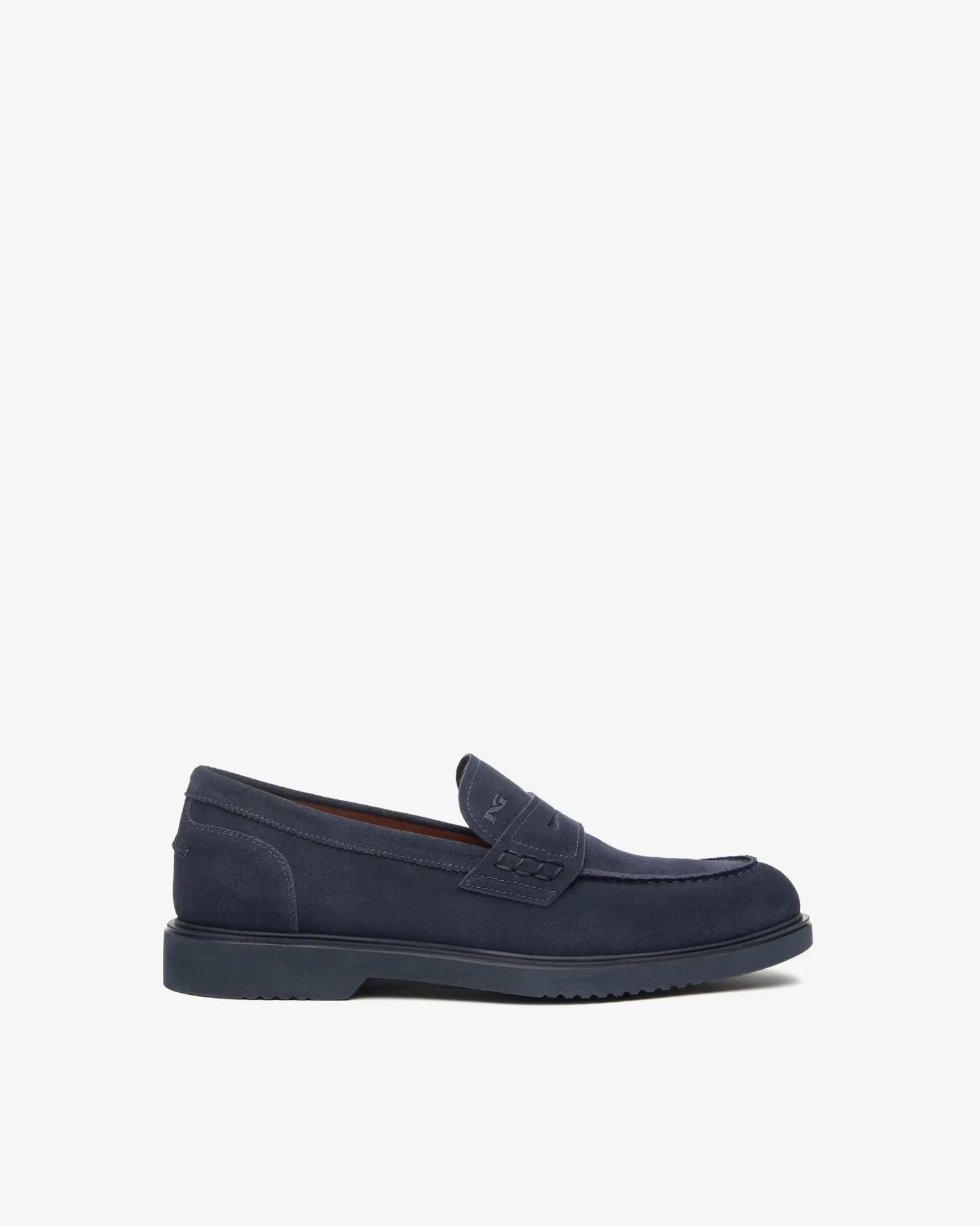 Mocassini College Uomo in Camoscio Blu