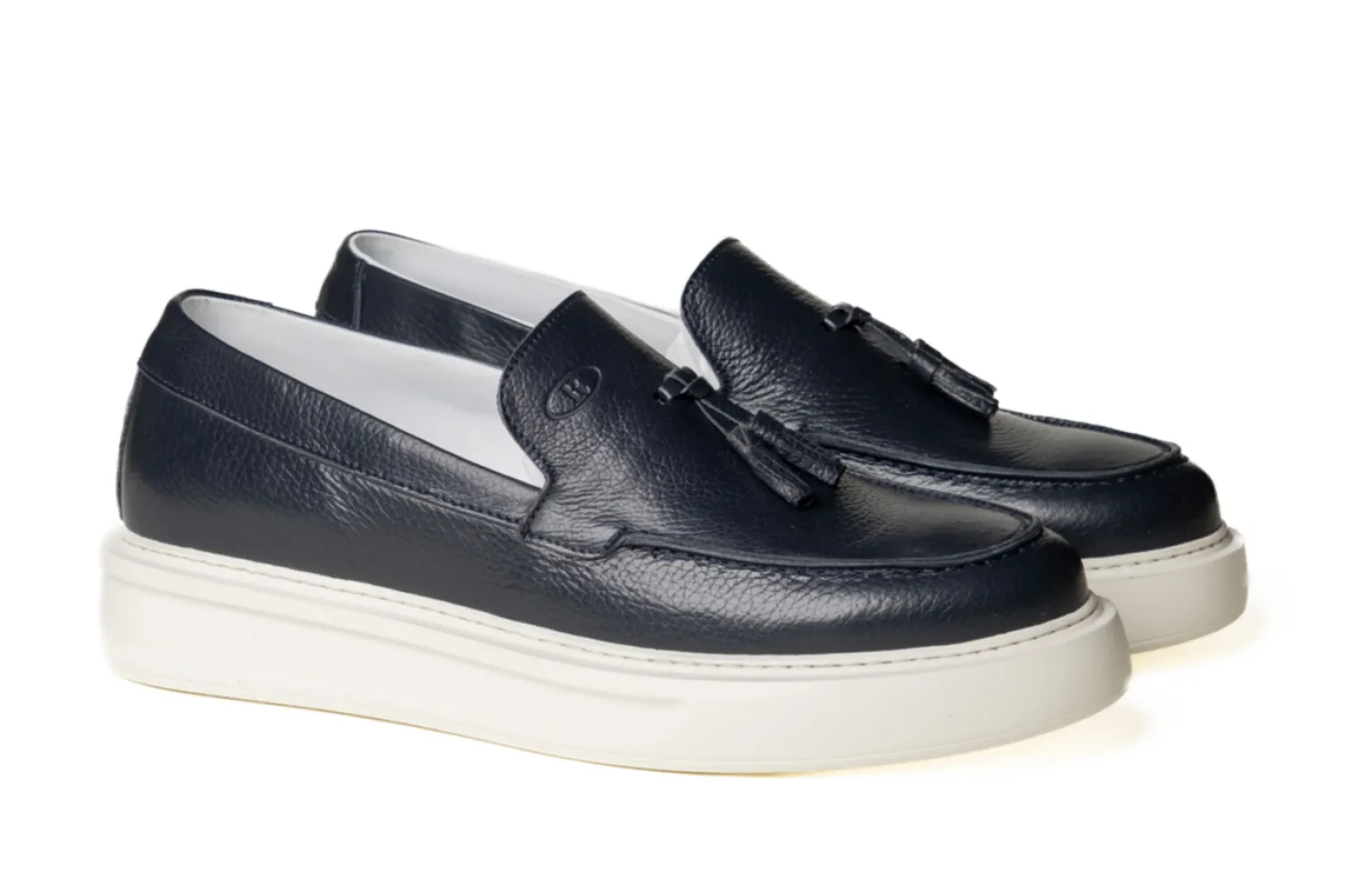 Mocassini Nappina Uomo Pelle Blu
