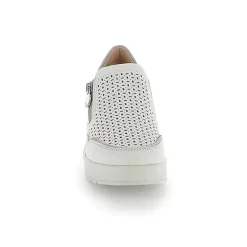 Mocassino Sneakers Donna in Pelle Bianca