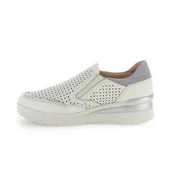 Mocassino Sneakers Donna in Pelle Bianca