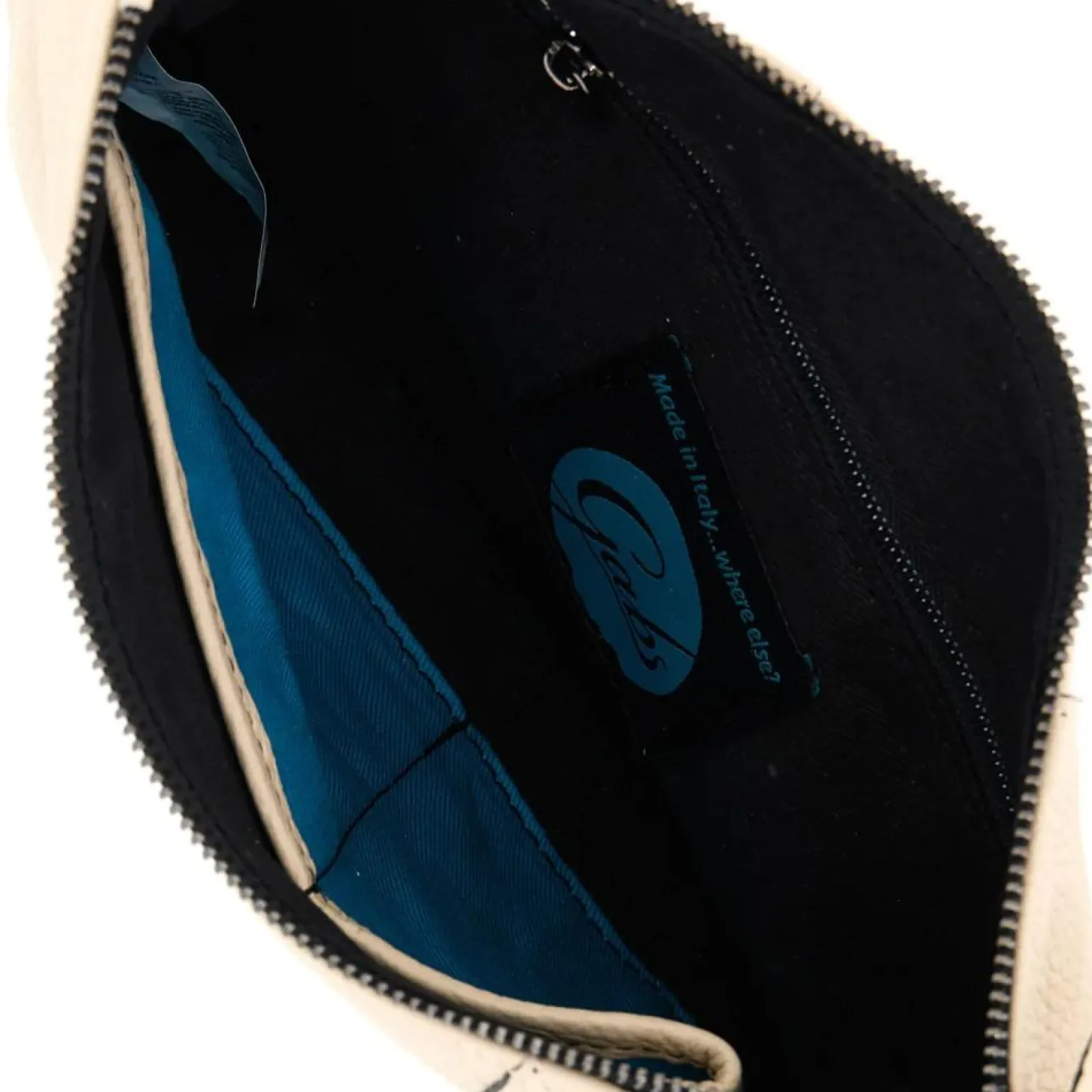 Pochette in Pelle Ecru con Tracolla