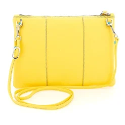 Pochette in Pelle Gialla con Tracolla