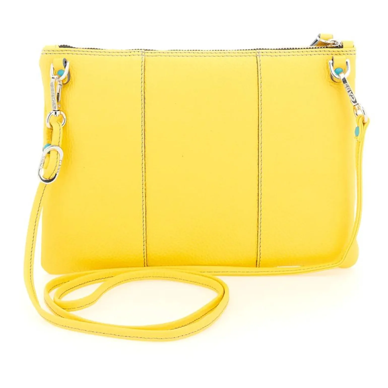 Pochette in Pelle Gialla con Tracolla