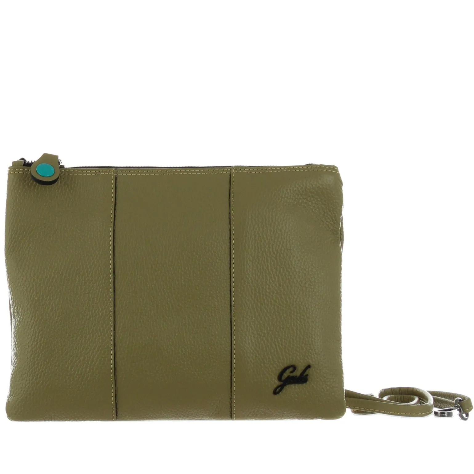 Pochette in Pelle Verde con Tracolla